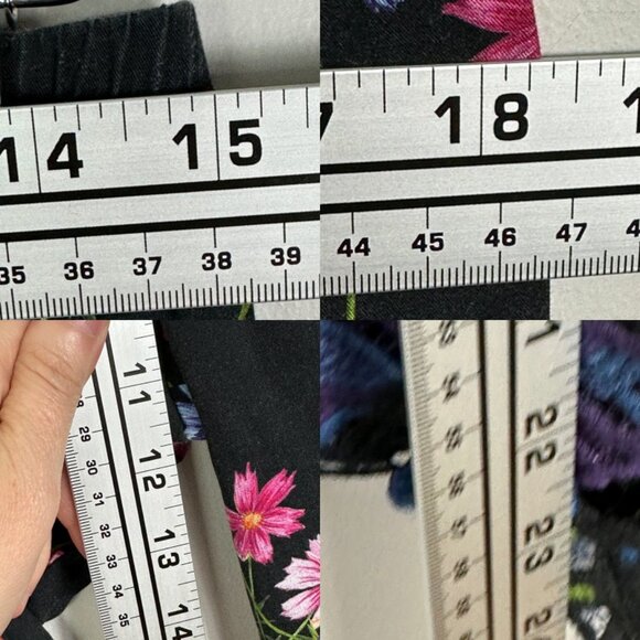 French Connection Wide Leg Crochet Floral Boho Pants Lyocell Lace Mix Trousers 2 - Picture 13 of 15